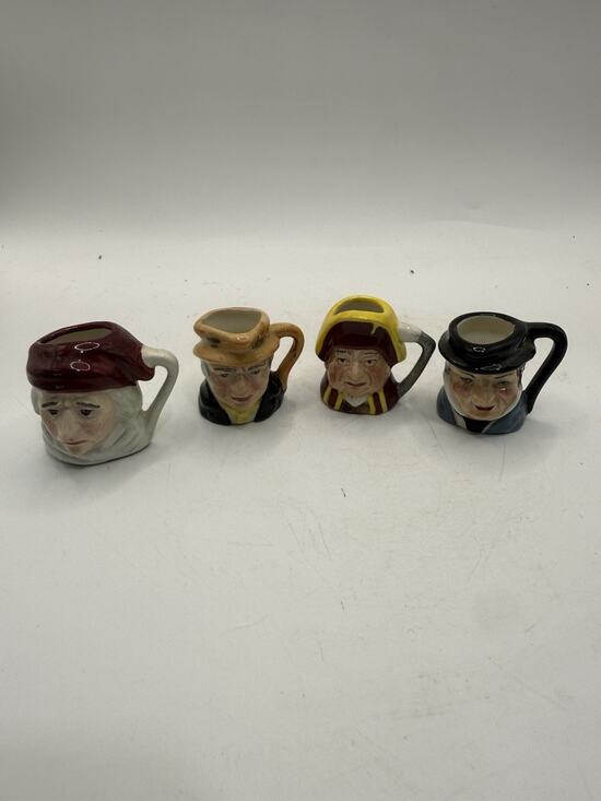 England Other - Vintage Artone England Dickens Miniature Character Toby Jugs Lot of 4 *